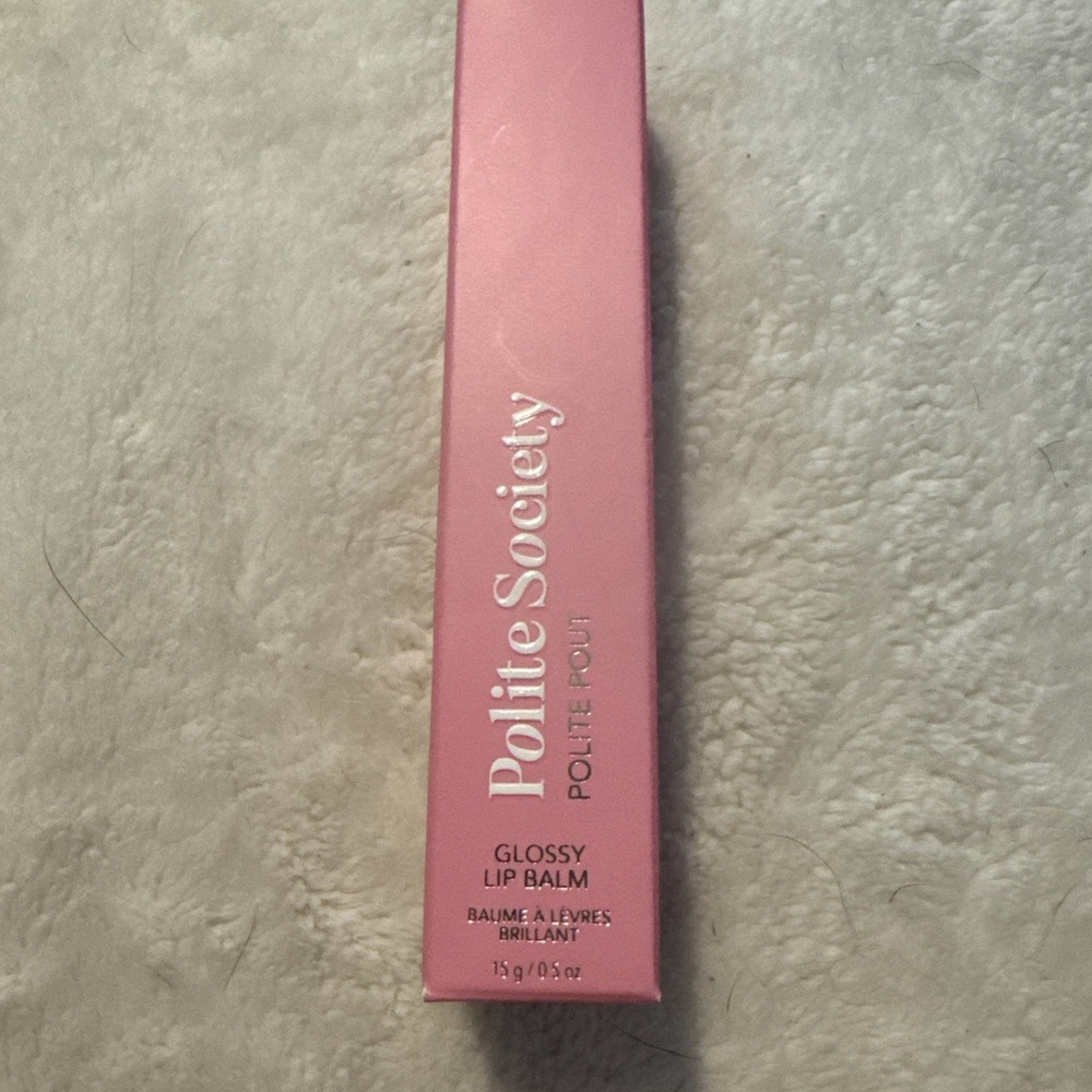Polite Pout Glossy Lip Balm Pink Grapefruit Pretty Pink NIB- Unopened 15g Vegan
